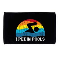 I Pee In Pools Funny Swimmer Swimming Coach Player Graphic Microfiber Hand Towel