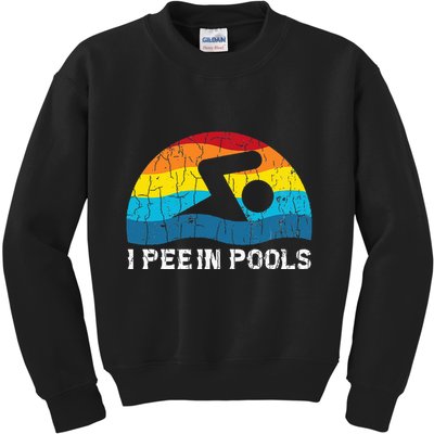 I Pee In Pools Funny Swimmer Swimming Coach Player Graphic Kids Sweatshirt