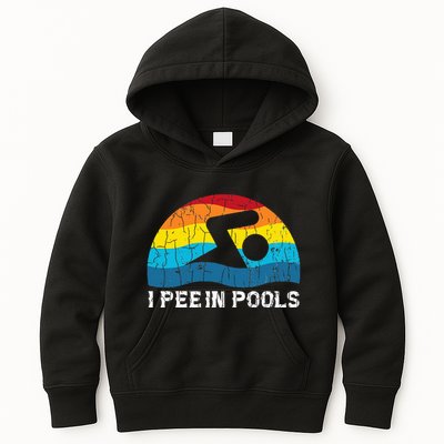 I Pee In Pools Funny Swimmer Swimming Coach Player Graphic Kids Hoodie