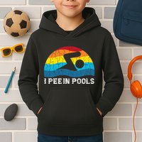 I Pee In Pools Funny Swimmer Swimming Coach Player Graphic Kids Hoodie