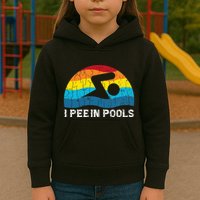I Pee In Pools Funny Swimmer Swimming Coach Player Graphic Kids Hoodie