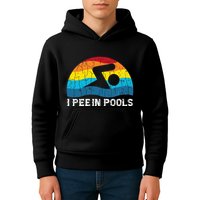 I Pee In Pools Funny Swimmer Swimming Coach Player Graphic Kids Hoodie