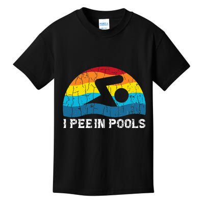 I Pee In Pools Funny Swimmer Swimming Coach Player Graphic Kids T-Shirt