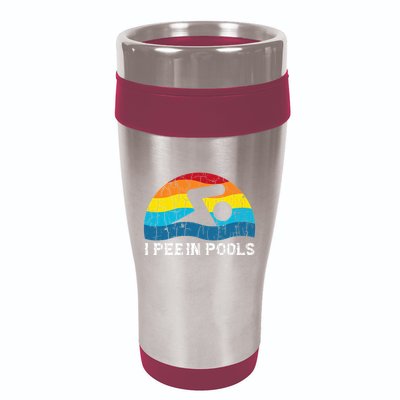 I Pee In Pools Funny Swimmer Swimming Coach Player Graphic 16oz Travel Tumbler