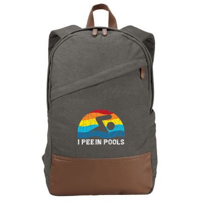 I Pee In Pools Funny Swimmer Swimming Coach Player Graphic Cotton Canvas Backpack