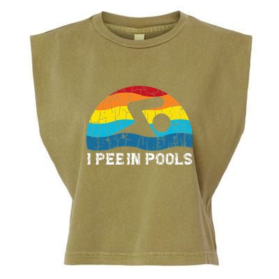 I Pee In Pools Funny Swimmer Swimming Coach Player Graphic Garment-Dyed Women's Muscle Tee