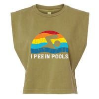 I Pee In Pools Funny Swimmer Swimming Coach Player Graphic Garment-Dyed Women's Muscle Tee