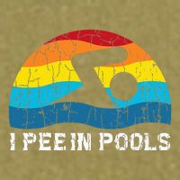 I Pee In Pools Funny Swimmer Swimming Coach Player Graphic Garment-Dyed Women's Muscle Tee