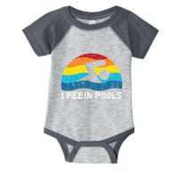 I Pee In Pools Funny Swimmer Swimming Coach Player Graphic Infant Baby Jersey Bodysuit