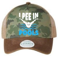 I Pee In Pools Funny Swimmer Swimming Coach Player Graphic Legacy Tie Dye Trucker Hat