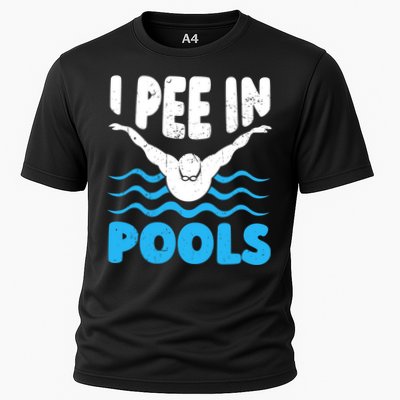 I Pee In Pools Funny Swimmer Swimming Coach Player Graphic Performance Shirt