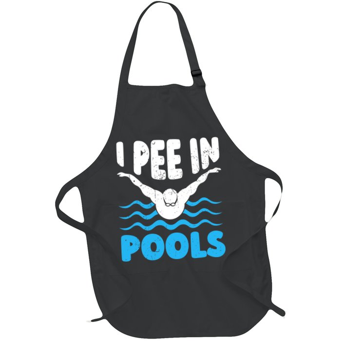 I Pee In Pools Funny Swimmer Swimming Coach Player Graphic Apron
