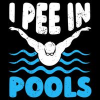 I Pee In Pools Funny Swimmer Swimming Coach Player Graphic Apron
