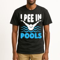 I Pee In Pools Funny Swimmer Swimming Coach Player Graphic Tall T-Shirt