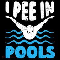 I Pee In Pools Funny Swimmer Swimming Coach Player Graphic Tall T-Shirt