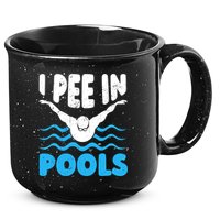 I Pee In Pools Funny Swimmer Swimming Coach Player Graphic 15oz Campfire Ceramic Mug