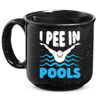 I Pee In Pools Funny Swimmer Swimming Coach Player Graphic 15oz Campfire Ceramic Mug