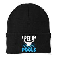 I Pee In Pools Funny Swimmer Swimming Coach Player Graphic Beanie