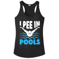 I Pee In Pools Funny Swimmer Swimming Coach Player Graphic Ladies PosiCharge Competitor Racerback Tank