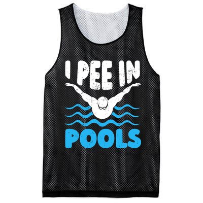 I Pee In Pools Funny Swimmer Swimming Coach Player Graphic Mesh Reversible Basketball Jersey Tank