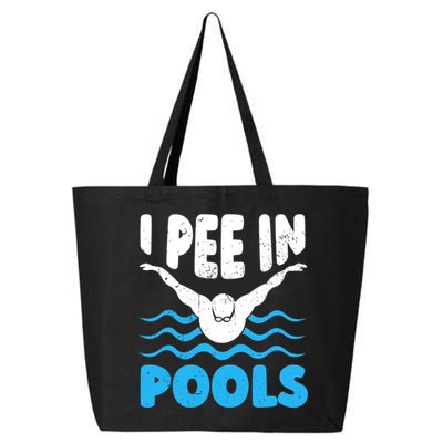 I Pee In Pools Funny Swimmer Swimming Coach Player Graphic 25L Jumbo Tote