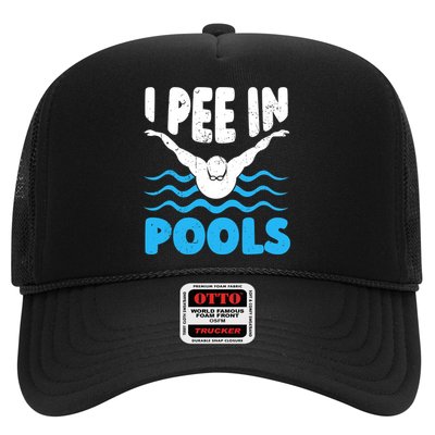 I Pee In Pools Funny Swimmer Swimming Coach Player Graphic Trucker Hat