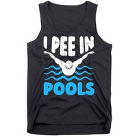 I Pee In Pools Funny Swimmer Swimming Coach Player Graphic Tank Top