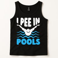 I Pee In Pools Funny Swimmer Swimming Coach Player Graphic Tank Top