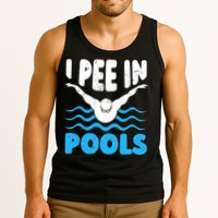 I Pee In Pools Funny Swimmer Swimming Coach Player Graphic Tank Top