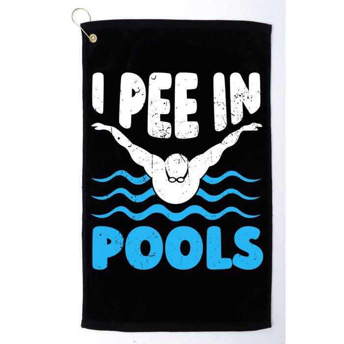 I Pee In Pools Funny Swimmer Swimming Coach Player Graphic Golf Towel