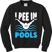 I Pee In Pools Funny Swimmer Swimming Coach Player Graphic Kids Sweatshirt