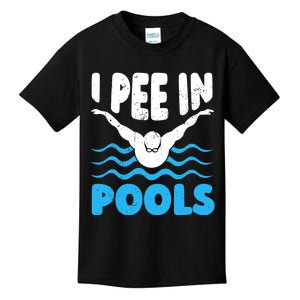 I Pee In Pools Funny Swimmer Swimming Coach Player Graphic Kids T-Shirt