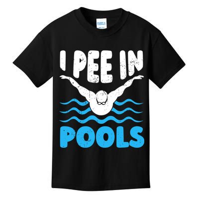 I Pee In Pools Funny Swimmer Swimming Coach Player Graphic Kids T-Shirt
