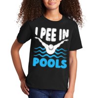 I Pee In Pools Funny Swimmer Swimming Coach Player Graphic Kids T-Shirt