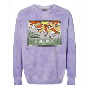 Island Park Idaho Mountains Sunshine Id Trip Souvenir Colorblast Crewneck Sweatshirt