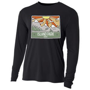 Island Park Idaho Mountains Sunshine Id Trip Souvenir Cooling Performance Long Sleeve Crew