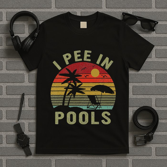 I Pee In Pools Sarcastic Sayings For Pools Lovers Retro T-Shirt