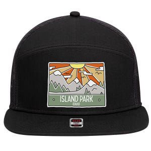 Island Park Idaho Mountains Sunshine Id Trip Souvenir 7 Panel Mesh Trucker Snapback Hat