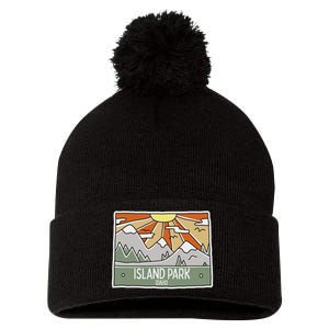 Island Park Idaho Mountains Sunshine Id Trip Souvenir Pom Pom 12in Knit Beanie