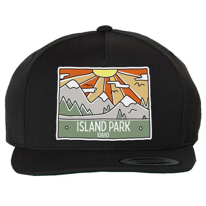 Island Park Idaho Mountains Sunshine Id Trip Souvenir Wool Snapback Cap