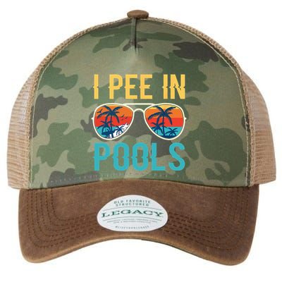 I Pee In Pools Funny Jokes Sarcastic Sayings Legacy Tie Dye Trucker Hat