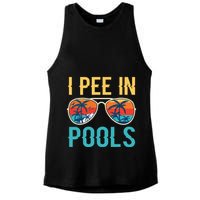 I Pee In Pools Funny Jokes Sarcastic Sayings Ladies PosiCharge Tri-Blend Wicking Tank
