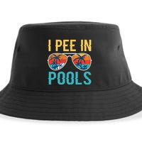 I Pee In Pools Funny Jokes Sarcastic Sayings Sustainable Bucket Hat