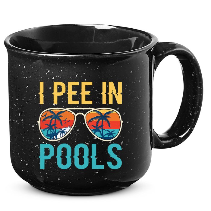 I Pee In Pools Funny Jokes Sarcastic Sayings 15oz Campfire Ceramic Mug
