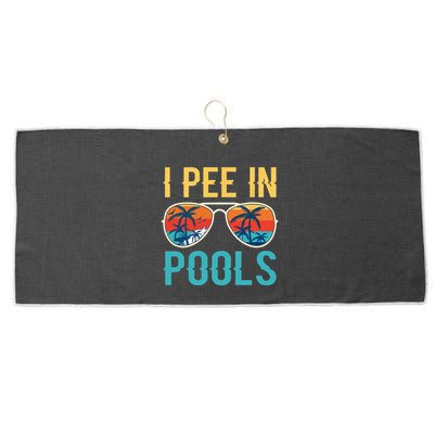 I Pee In Pools Funny Jokes Sarcastic Sayings Large Microfiber Waffle Golf Towel