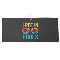 I Pee In Pools Funny Jokes Sarcastic Sayings Large Microfiber Waffle Golf Towel