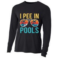I Pee In Pools Funny Jokes Sarcastic Sayings Cooling Performance Long Sleeve Crew