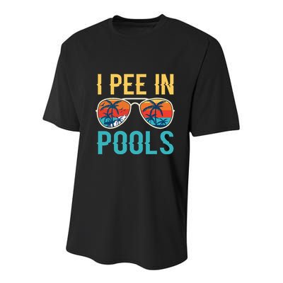 I Pee In Pools Funny Jokes Sarcastic Sayings Youth Performance Sprint T-Shirt