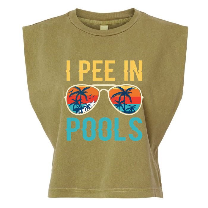 I Pee In Pools Funny Jokes Sarcastic Sayings Garment-Dyed Women's Muscle Tee