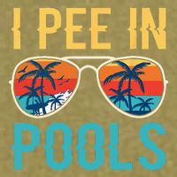 I Pee In Pools Funny Jokes Sarcastic Sayings Garment-Dyed Women's Muscle Tee